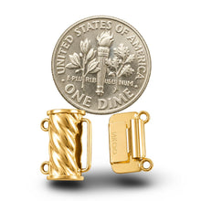 Load image into Gallery viewer, 14K Yellow Gold Classic 2-Row (2 Strands) Pearl Beads Clasp