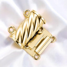 Load image into Gallery viewer, 14K Yellow Gold Classic 2-Row (2 Strands) Pearl Beads Clasp
