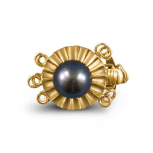 Load image into Gallery viewer, 14K Yellow Gold Triple Strands (3 Rows) Black Cultured Pearl Clasp