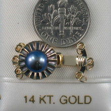 Load image into Gallery viewer, 14K Yellow Gold Triple Strands (3 Rows) Black Cultured Pearl Clasp