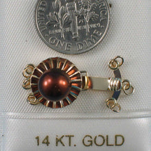 Load image into Gallery viewer, 14K Yellow Gold Triple Strands (3 Rows) Chocolate Cultured Pearl Clasp