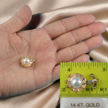 Load image into Gallery viewer, 14K Yellow Gold Lotus Design Triple Strands (3 Rows) White Cultured Pearl Clasp