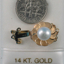 Load image into Gallery viewer, 14K Yellow Gold Lotus Design Triple Strands (3 Rows) White Cultured Pearl Clasp