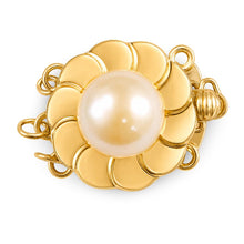 Load image into Gallery viewer, 14K Yellow Gold Triple Strands (3 Rows) Pink Cultured Pearl Clasp