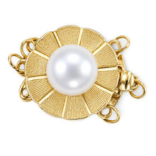 Load image into Gallery viewer, 14K Yellow Gold Triple Strands (3 Rows) White Cultured Pearl Clasp