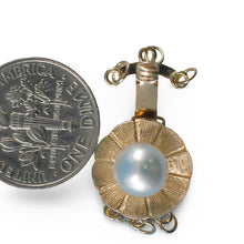 Load image into Gallery viewer, 14K Yellow Gold Triple Strands (3 Rows) White Cultured Pearl Clasp