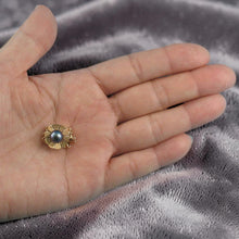 Load image into Gallery viewer, 14K Yellow Gold Triple Strands (3 Rows) Blue-Gray Pearl Clasp