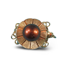 Load image into Gallery viewer, 14K Yellow Gold Triple Strands (3 Rows) Chocolate Pearl Clasp