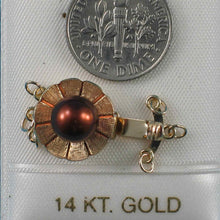 Load image into Gallery viewer, 14K Yellow Gold Triple Strands (3 Rows) Chocolate Pearl Clasp