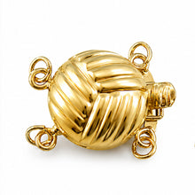 Load image into Gallery viewer, 14K Yellow Gold Classic 2-Row (2 Strands) Pearl Beads Clasp