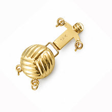 Load image into Gallery viewer, 14K Yellow Gold Classic 2-Row (2 Strands) Pearl Beads Clasp