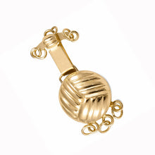 Load image into Gallery viewer, 14K Yellow Gold Classic 3-Row (3 Strands) Pearl Beads Clasp