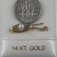 Load image into Gallery viewer, 14K Yellow Gold Marquise Hook Safety White Pearl Clasp w/ Close Jump Rings
