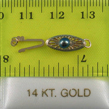 Load image into Gallery viewer, Black Pearl 14K Yellow Gold Marquise Hook Safety Clasp w/ Close Jump Rings
