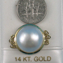 Load image into Gallery viewer, 14K Yellow Gold Triple Strands (3 Rows) 16mm White Mabe Pearl Divider