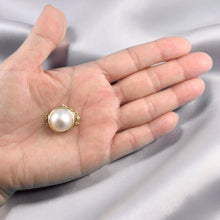 Load image into Gallery viewer, 14K Yellow Gold Triple Strands (3 Rows) 15mm White Mabe Pearl Clasp