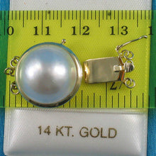Load image into Gallery viewer, 14K Yellow Gold Triple Strands (3 Rows) 15mm White Mabe Pearl Clasp
