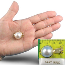 Load image into Gallery viewer, 14K Yellow Gold Triple Strands (3 Rows) 15mm White Mabe Pearl Clasp