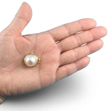 Load image into Gallery viewer, 14K Yellow Gold Triple Strands (3 Rows) 15mm White Mabe Pearl Clasp