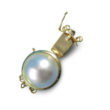 Load image into Gallery viewer, 14K Yellow Gold Triple Strands (3 Rows) 15mm White Mabe Pearl Clasp