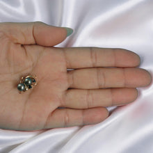 Load image into Gallery viewer, 14K Yellow Gold 2 Sapphire &amp; 6.5-7mm Black Cultured Pearl Clasp