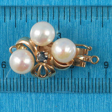 Load image into Gallery viewer, 14K Yellow Gold Sapphire &amp; 7-7.5mm White Cultured Pearl Clasp