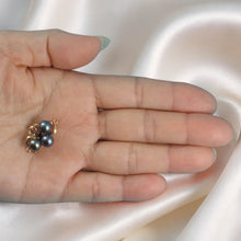 Load image into Gallery viewer, 14K Yellow Gold Sapphire &amp; 6.5-7mm Black Cultured Pearl Clasp