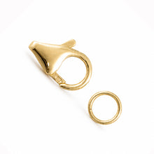 Load image into Gallery viewer, 14K Yellow Gold High-Polished Lobster Clasp with Closed Ring