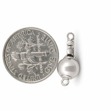 Load image into Gallery viewer, 14K White Gold High-Polished 7mm Smooth Ball Pearl Bead Clasp
