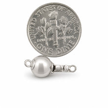 Load image into Gallery viewer, 14K White Gold High-Polished 7mm Smooth Ball Pearl Bead Clasp