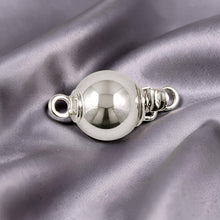 Load image into Gallery viewer, 14K White Gold High-Polished 7mm Smooth Ball Pearl Bead Clasp