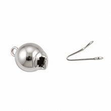 Load image into Gallery viewer, 14K White Gold High-Polished 7mm Smooth Ball Pearl Bead Clasp