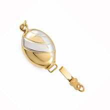 Load image into Gallery viewer, 14K Yellow Gold High-Polished Two-Tone Oval Pearl Bead Clasp