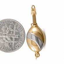 Load image into Gallery viewer, 14K Yellow Gold High-Polished Two-Tone Oval Pearl Bead Clasp