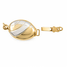 Load image into Gallery viewer, 14K Yellow Gold High-Polished Two-Tone Oval Pearl Bead Clasp