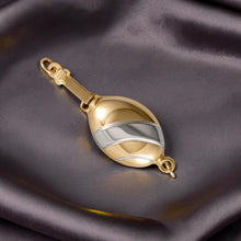 Load image into Gallery viewer, 14K Yellow Gold High-Polished Two-Tone Oval Pearl Bead Clasp