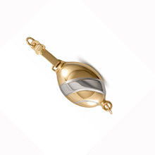 Load image into Gallery viewer, 14K Yellow Gold High-Polished Two-Tone Oval Pearl Bead Clasp