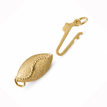Load image into Gallery viewer, 14K Yellow Gold Marquise Shaped Gilo Fishhook Safety Pearl Clasp