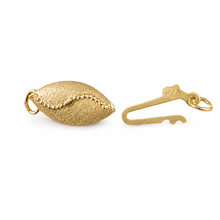 Load image into Gallery viewer, 14K Yellow Gold Marquise Shaped Gilo Fishhook Safety Pearl Clasp