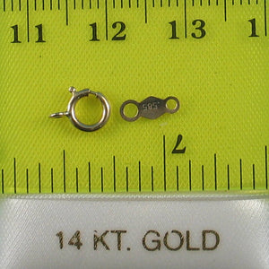 14K Yellow Gold 5.5mm Spring Ring Clasp with Chain Tag