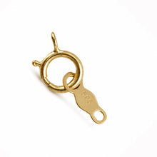 Load image into Gallery viewer, 14K Yellow Gold 5.5mm Spring Ring Clasp with Chain Tag