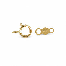 Load image into Gallery viewer, 14K Yellow Gold 5.5mm Spring Ring Clasp with Chain Tag