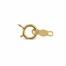 Load image into Gallery viewer, 14K Yellow Gold 5.5mm Spring Ring Clasp with Chain Tag