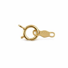 Load image into Gallery viewer, 14K Yellow Gold 5.5mm Spring Ring Clasp with Chain Tag