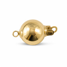 Load image into Gallery viewer, 14K Yellow Gold High-Polished 10mm Ball Pearl Bead Clasp