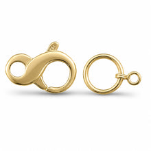 Load image into Gallery viewer, 14K Yellow Gold High-Polished Pearl Bead Large Infinity Clasp