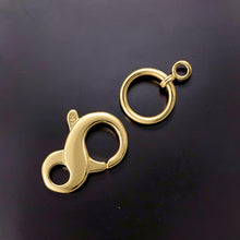 Load image into Gallery viewer, 14K Yellow Gold High-Polished Pearl Bead Large Infinity Clasp