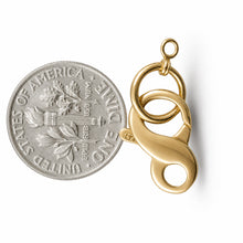 Load image into Gallery viewer, 14K Yellow Gold High-Polished Pearl Bead Large Infinity Clasp