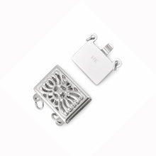 Load image into Gallery viewer, 14K White Gold Classic 2-Row Clasp with Close Jump Rings