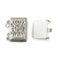 Load image into Gallery viewer, 14K White Gold Classic 2-Row Clasp with Close Jump Rings